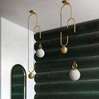 Electroplating Bronze Stretchable Glass Pellet Chandelier